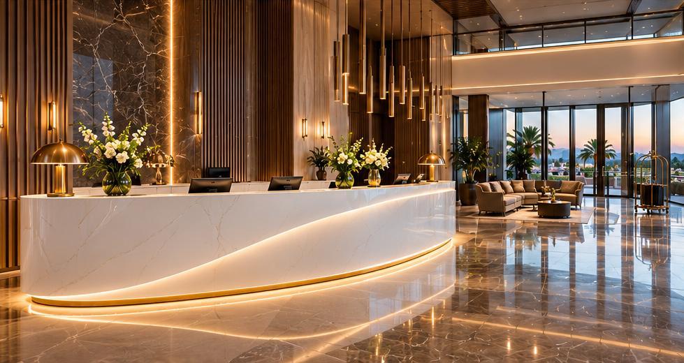 solid surface reception desk