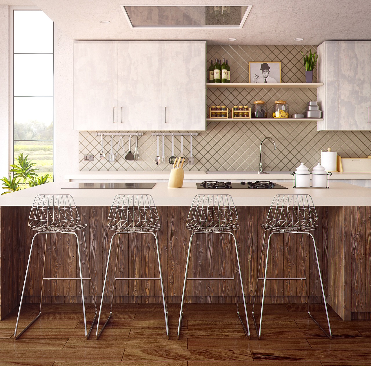 modern acrylic kitchen countertop